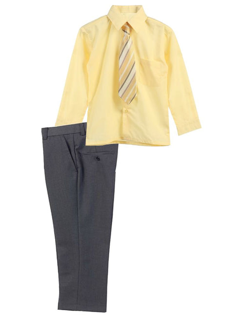 Gioberti Big Boy's 3 Piece Dress Shirt Tie Pants Formal Outfit, Sizes 8-18 - SophiasStyle.com
